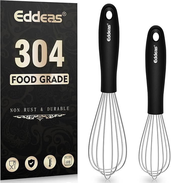 Mini Whisks - 600°F Heat Resistant Small Whisks For Cooking, Heavy Duty Stainless Steel Kitchen Balloon Tiny Whisk, Suitable for Egg, Espresso, Hot chocolate, sauces （7" & 5.5 inch ）