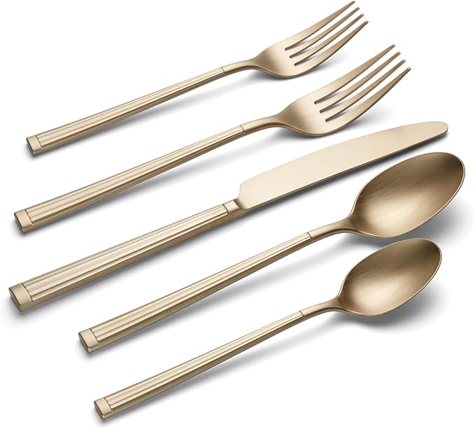 Oneida 897339 Robyn Satin Champagne Mist 20-Piece Flatware Set