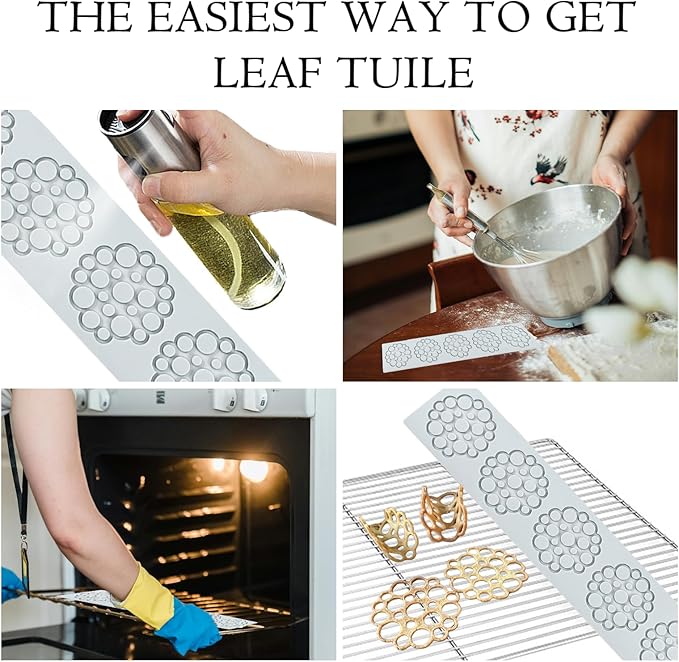 Tuile Molds Silicone (2 PCS) Lace Fondant Molds Set with Hollow 3D Beehive Candy Molds for Baking, Resin, Polymer Clay, Sugar Craft Dessert Cupcake Cake Decorating