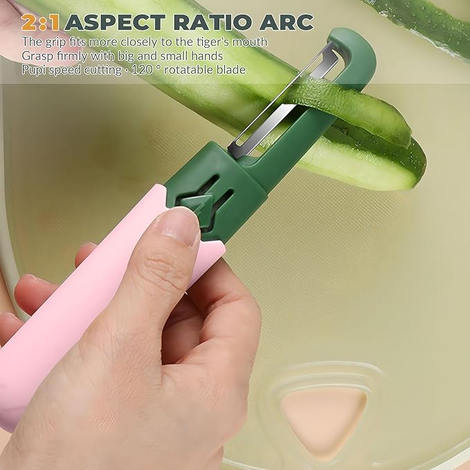 2 in 1 stainless steel Paring knife Peeler; fruit peeler; apple peeler; pear peeler, vegetable peeler, Kitchen Peeler (1, Green Pink)