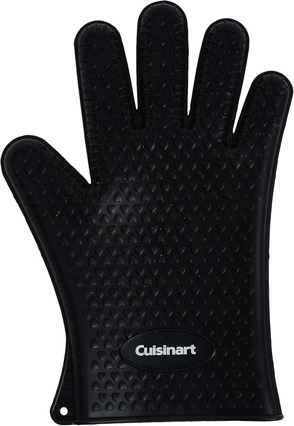 Cuisinart Heat Resistant Silicone Grilling Gloves for Indoor and Outdoor Cooking, Grilling, One Size