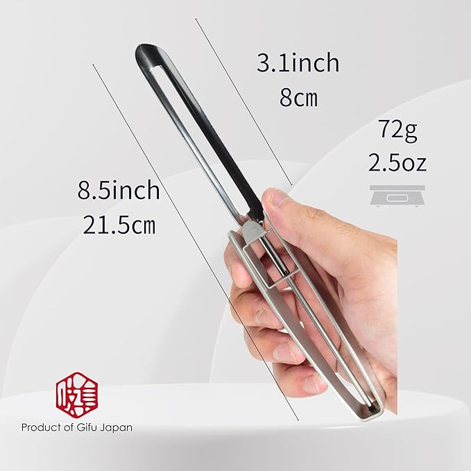 Stainless Steel Peeler, Long Vegetable Peeler, with plastic safety cover, 8.5 inch, Seki Japan