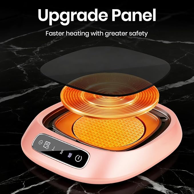 Coffee Mug Warmer, USB Cup Warmer for Desk with 3-Temp Touch Control, 10W Fast Heating Pad for Coffee Tea Milk, 8H Auto-Off, Fits Mugs & Milk Cartons (Pink)