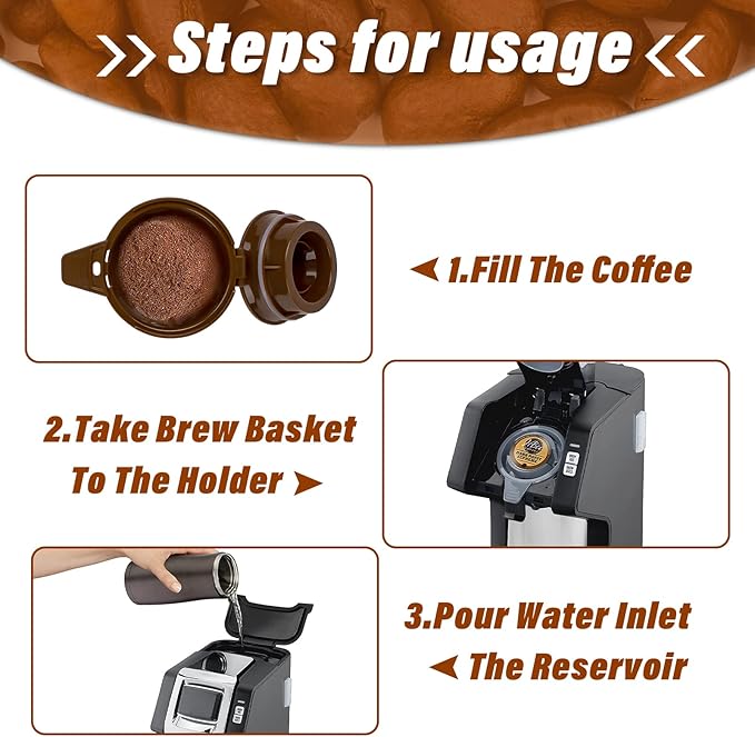 Single Serving Ground Coffee Brew Filter/Holder Basket for Hamilton beach flexbrew replacement parts 49957 49974 49976 49979 49957 49954 49947 49940 49950 49966 49968 Reusable coffee filter Brown (2)