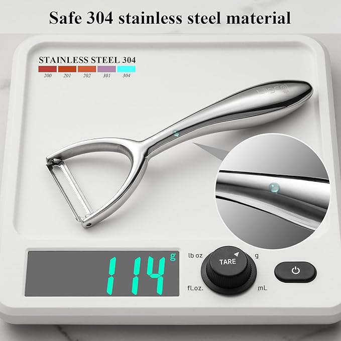 LIIGEMI Vegetable and Fruit Peeler，Comfortable Y Shaped Hand Peeler for Kitchen，Stainless Steel Veggie Potato Peeler