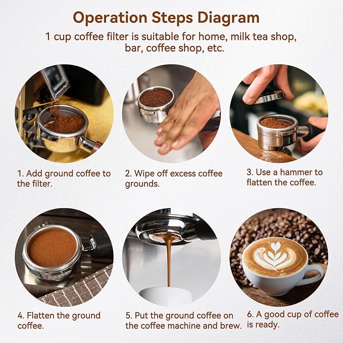 1PCS 51mm 2 Cups Portafilter Filter Basket, Stainless Steel Pressurized Mesh Coffee Filters Bottomless Portafilter Coffee Machines Accessories for Semi-Automatic Coffee Machine Series(Double Cup)
