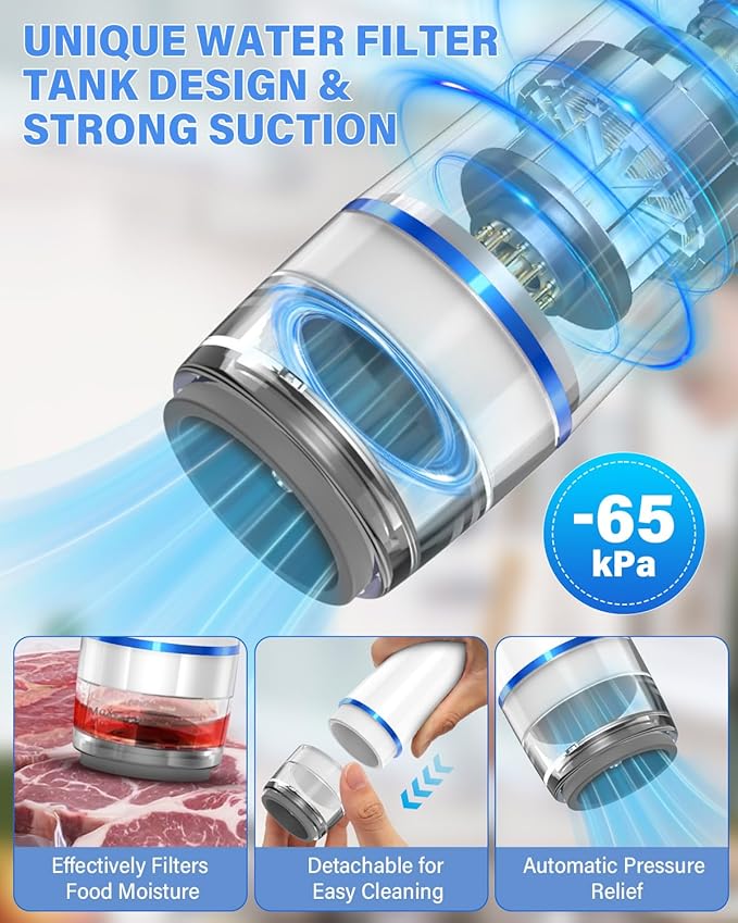 Vacuum Sealer Machine for Food Automatic Compact Vacuum Sealer Kit Handheld Food Sealer Saver with Visual Water Tank for Reusable Vacuum Bag,Regular&Wide Mouth Mason Canning Jar Mother's Day Gifts