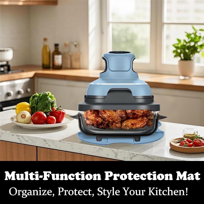 Tailored Ninja Crispi PowerPod Silicone Trivet – Hot Pads for Ninja Crispi Glass Air Fryer Accessories, Heat-Resistant, Non-Slip, Protection for Countertop (Blue)