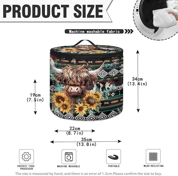 Highland Cow Electric Pressure Cooker Insulation Bag Effective Aztec Insulation Electric Cooker Storage Handbag for Housewarming,