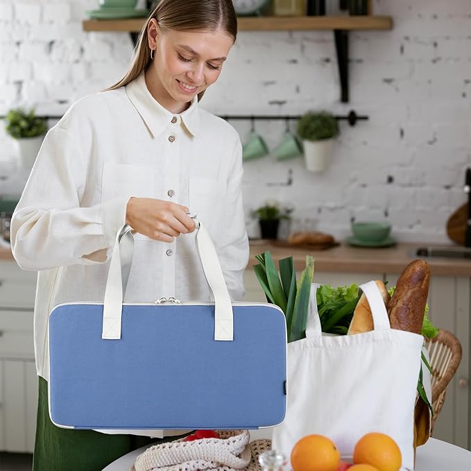 Beautyflier Carrying Bag for Mueller UltraToast 2 Slice Toaster, Portable Carry Case for 10'' Long Slot Bella 2 Slice Toaster, Travel Storage Bag with Hand Strap, Durable and Long-Lasting (Blue)