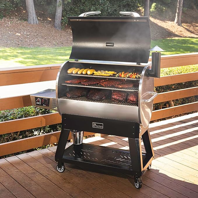 recteq Pellet Grill Smoker - Flagship 1600, Wood Pellet Smoker, BBQ Pellet Smokers, Wi-Fi Smart Grill, 1600 Sq. In. Cook Space, Pellet Smoker Grill, 40 lbs Hopper, 40 Hr Cooking, BBQ Master Bundle