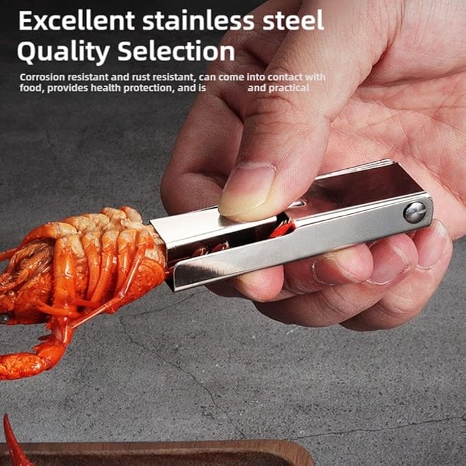 2025 New Crawfish Peeler Tool Stainless Steel, Crayfish Shelling Device Seafood Tool, Crawfish Tail Peeler, Crawfish Tail Remover Tool, Stainless Steel Crawfish Tail Peeler Tool (3 Pcs)