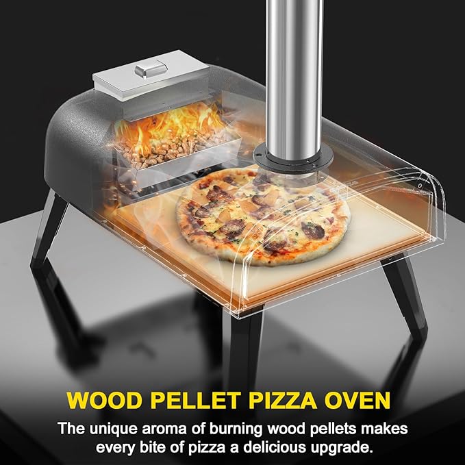 aidpiza Pizza Oven Outdoor 12" Wood Fired Pizza Ovens Pellet Pizza Stove for outside, Portable Stainless Steel Pizza Oven for Backyard Pizza Ovens