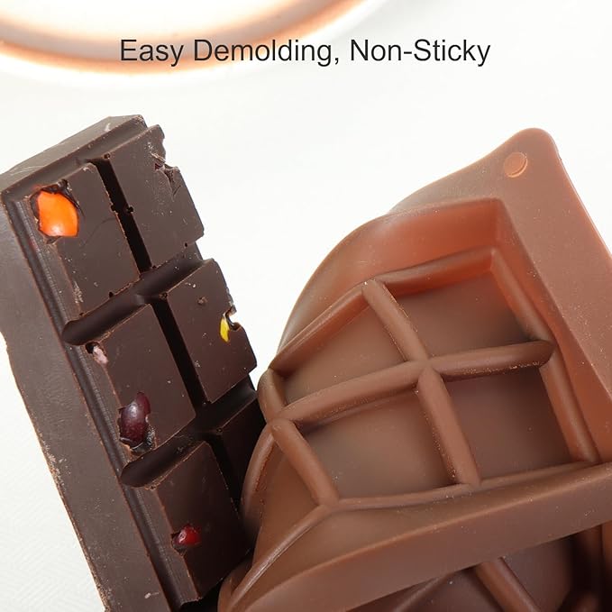 Chocolate Mold, Food-Grade Chocolate Silicone Molds, DIY Chocolate Bar Mold, Chocolate Chip Mold for Stuffed Bar, Premium Candy Bar Mold, Easy to Clean and Reusable