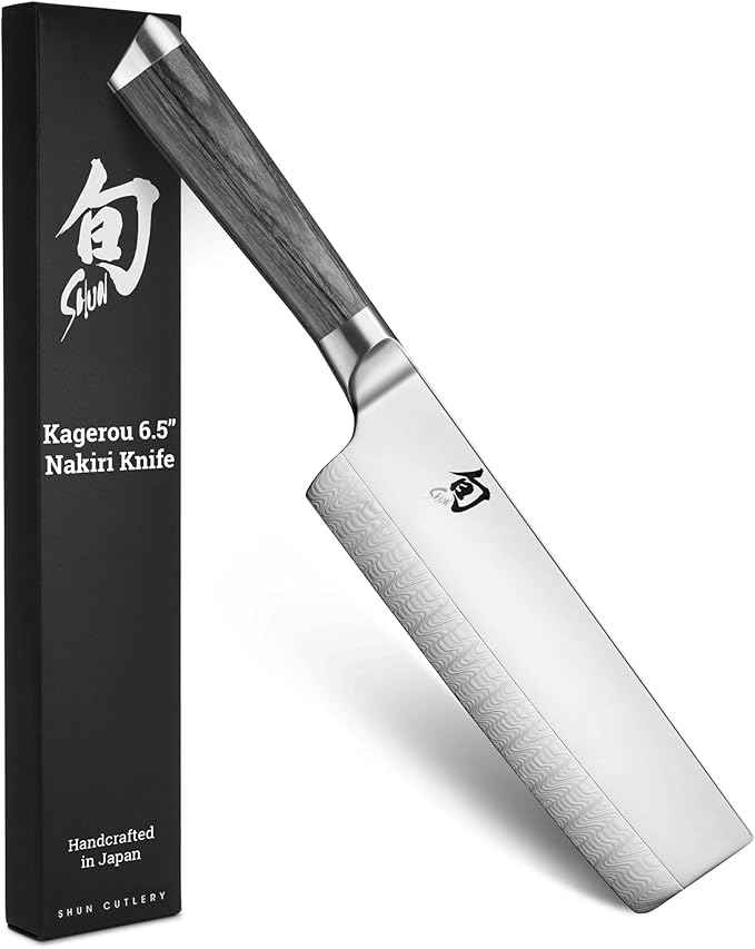 Shun Cutlery Kagerou Nakiri Knife 6.5 Inch, Ideal Sharp Chopping Knife for Vegetables and All-Purpose Chef Knife, Professional Nakiri Knife, Handcrafted Japanese Kitchen Knife