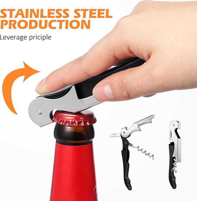 Honoson 40 Pcs Wine Key Opener Corkscrew Bottle Wine Opener Waiter Metal Heavy Beer Corkscrew Serrated Foil Cutter Key for Home Restaurants Bars Waiter Bartenders (Black,White)