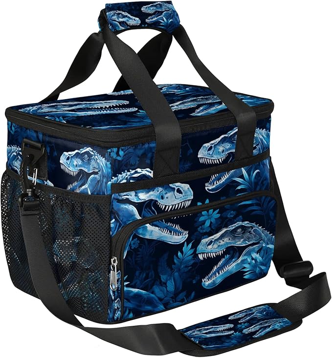 Pardick Lunch Box for Women Men Dinosaur Insulated Lunch Bag Leakproof Large Lunchbox for Adults with Adjustable Shoulder Strap, Cooler Tote Bag for Work, Picnic, Beach