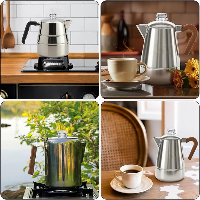 4 Pack Coffee Percolator Glass Top Replacement, Clear Coffee Filter Glass Knob for Electric and Stove Pots, Heat-Resistant Percolator Parts Camping Accessories for Coffee Filter and Makers