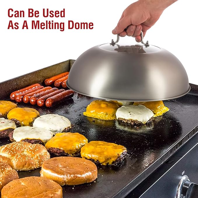 YOSUKATA Wok Lid 11.4 In - Premium Stainless Wok Cover with Tempered Glass Insert Steam Holes and Ergonomic Handle - Durable Wok Accessories - Dishwasher-Safe Lid for 11.8-In Wok - Chees Melting Dome