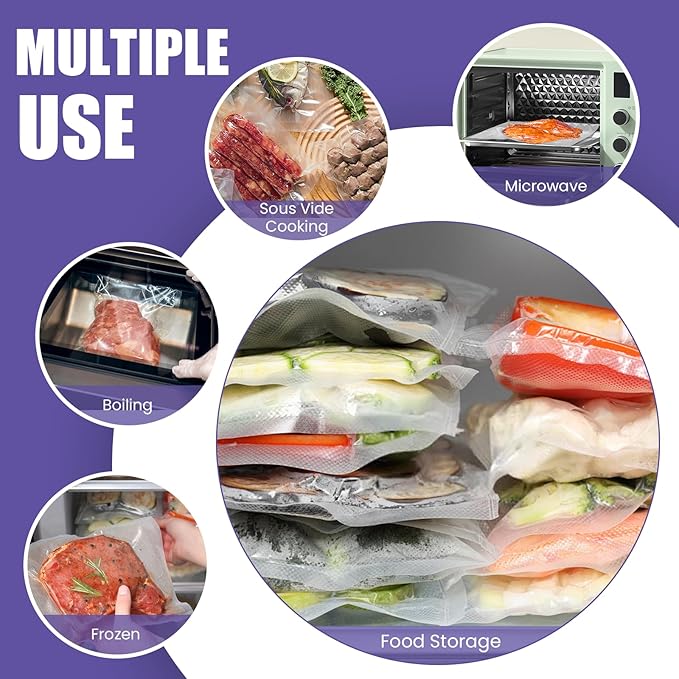CAREGY Vacuum Sealer Bags 200 Pint 6" x 10" with BPA Free for Food Storage Meal Prep or Sous Vide