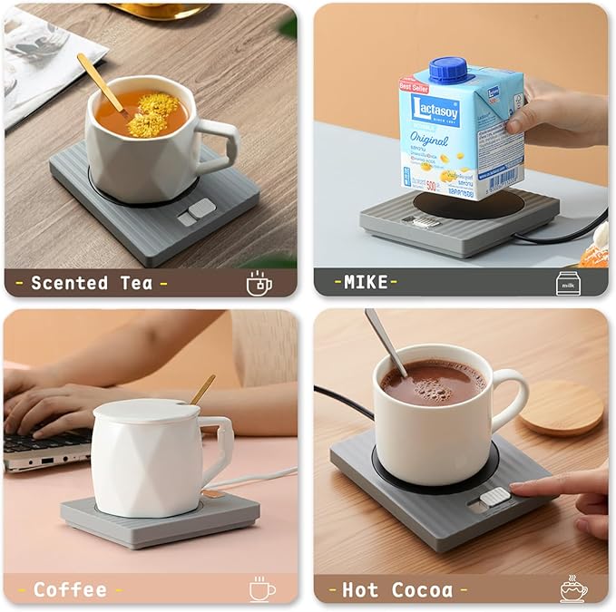 Coffee Mug Warmer for Desk, Electric Coffee Cup Warmer with Warm & Hot Settings, Universal Fit for Most Mugs, Ideal Warmer for Coffee, Tea, Milk & Beverages