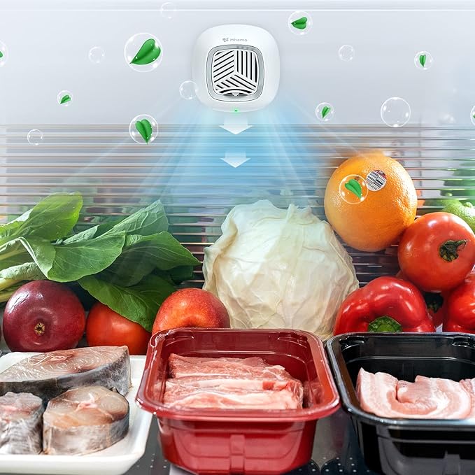 Fridge Deodorizer - Rechargeable Mini USB Refrigerator Deodorizer | Electric Fridge Odor Eliminator Absorber with Charcoal Filter Removes Fridge Smell | More Effective Than Baking Soda