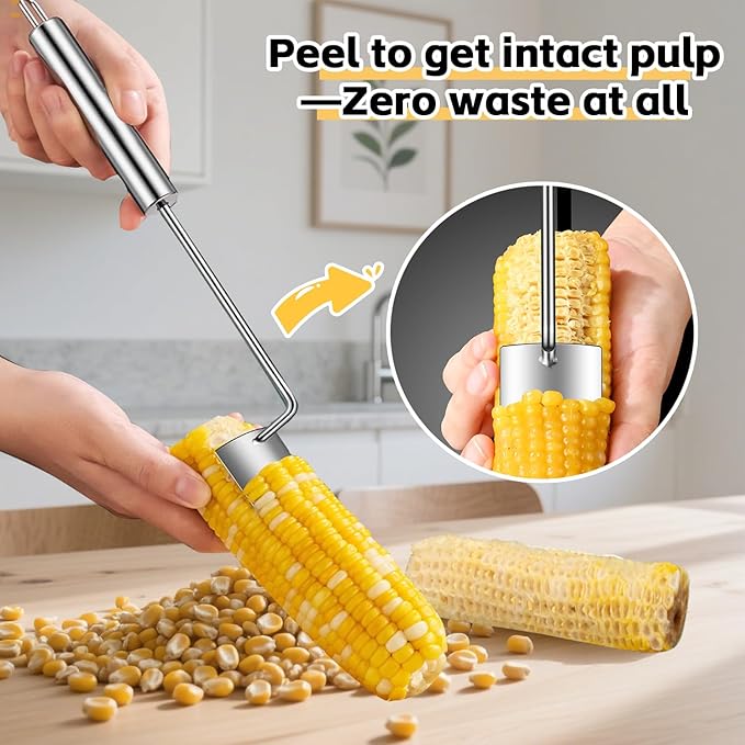 Corn peeler for corn on the cob - 2025 Heavy Duty Stainless Steel corn husker tool with Comfort Grip Handle Efficient Peeler for Fresh Corn | Home Kitchen, Restaurant & Outdoor Use(1 PCS)