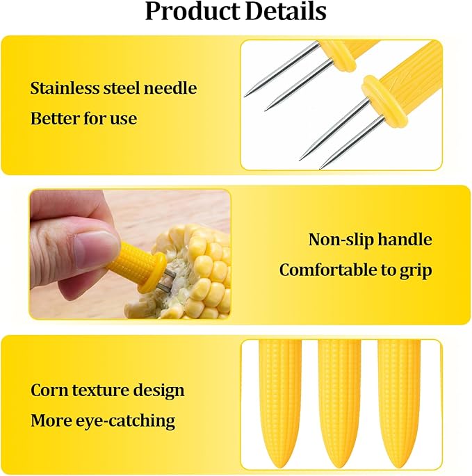 30 PCS Corn Cob Holders - Corn on the Cob Skewers,Corn on the Grill & Cob Skewers for Home & BBQ Cooking