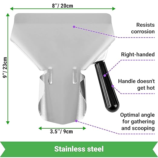 CUSINIUM Popcorn Scoop Right Handle and Medium Holes Dredge Set - Metal Popcorn Scooper - French Fry Scoop - No Seasonings/Consumables included