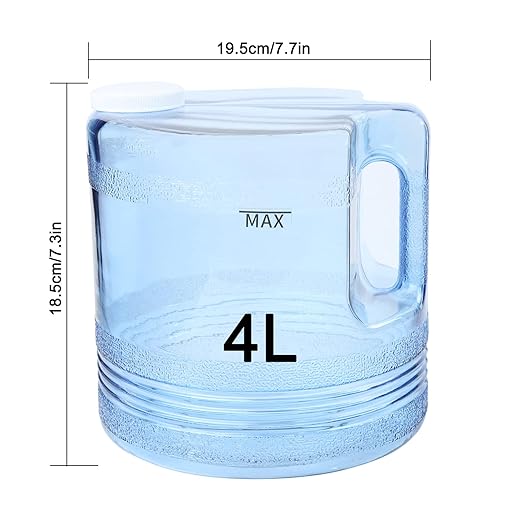 1 Gallon/ 4l Water Plastic Carafe for Distiller,Replacement Distilled Water Jug Compatible with Counter Top Water Distiller Filter (1, Blue Plastic, 4l)
