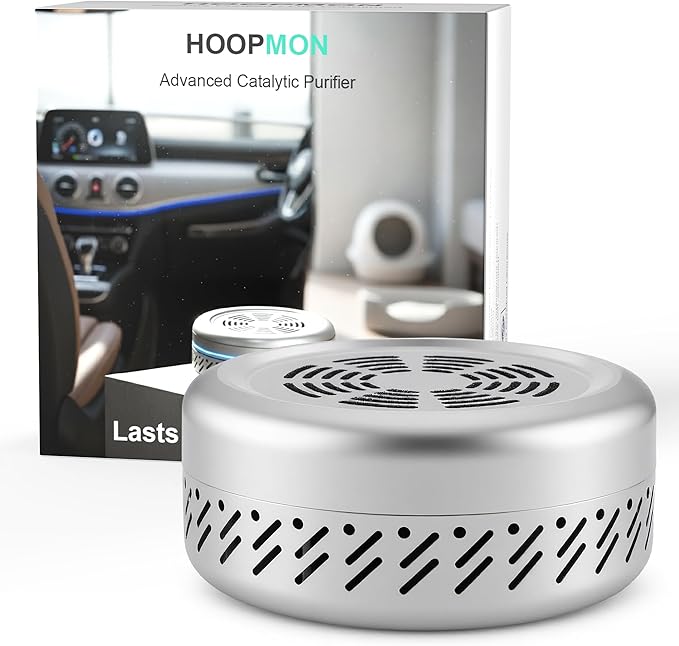 Car Odor Eliminator – Lasts 10 Years, Nano-Catalyst Deodorizer Air Purifier Destroys VOCs & Smoke – Powerful for Fridge, Closets & RVs – Better Than Charcoal, Ozone & Baking Soda