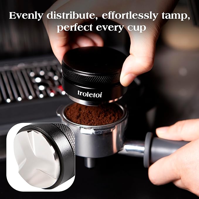 7 PCS Espresso Accessories Kit: 53.3mm Espresso Tamper, Coffee Distributor, Puck Screen, Dosing Funnel and WDT Tool, Espresso Tools Set Fits Breville 54mm Espresso Machines and Portafilters