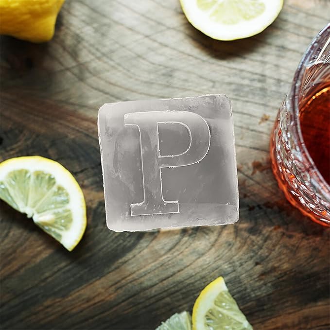 Letter P Monogram Ice Cube Mold Custom Ice Cube Mold 2 Inch Big Initials Silicone Ice Cube Tray Gifts for DAD Gifts for Him