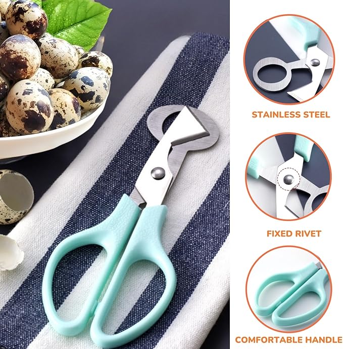 Quail Egg Scissors 9 Color - 9 Pack Stainless Steel Quail Egg Cutter Peeler Opener Shears Tool for Kitchen