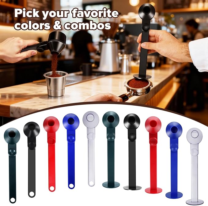 2Pcs Coffee Scoop & Funnel for Reusable K-Cup Pods, 2Tbsp Dosing Spoon, 51mm Espresso Tamper, BPA-Free PCTG, Dishwasher Safe, for Espresso Machines, Coffee/Protein Powder, Jade Green, 2 Models A&B