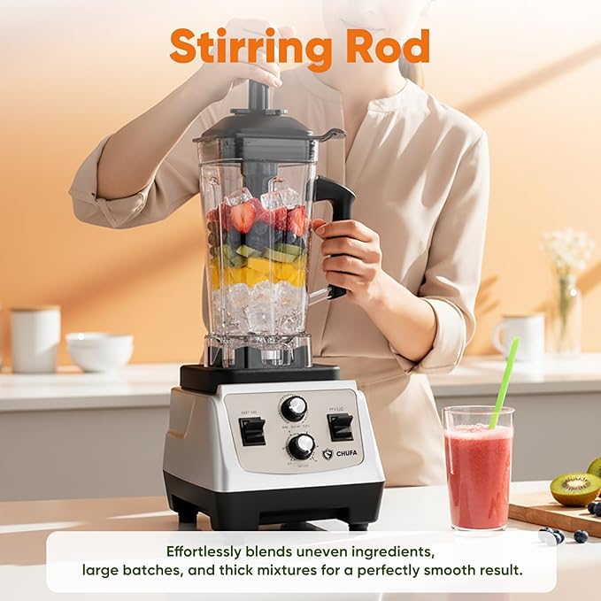 Countertop Blender, 2000W High-Power Smoothie Blender with 68oz BPA-Free Jar, 28,000 RPM, Variable Speed & Pulse, 8-Blade Stainless Steel, Tamper Included, Quick Self-Cleaning, Dishwasher-Safe Jar