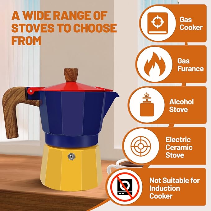 12 Cup Aluminum Espresso Stovetop Moka Pot Express Coffee Maker Percolator Italian Classic Mocha Coffee Machine for Italian and Cuban Cafe Brewing for Home & Camping 600ml 20oz