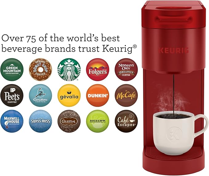 Keurig K- Slim Single Serve K-Cup Pod Coffee Maker, with 3 Brew Sizes, Multistream Technology, 46oz Removable Reservoir, Scarlet Red