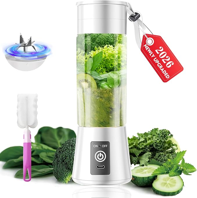 Portable Blender for Smoothies & Shakes - Cordless Personal Size Mini Blender with BAP Free Juice Cup, USB Rechargeable Suit for Sports/Picnic, Mother's Day