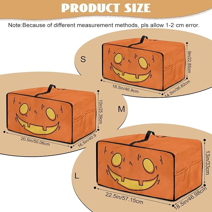 Air Fryer Toaster Oven Cover Fabric Convection Oven Cover with Pockets, Washable Small Appliance Dust Protection, L, Cartoon Pumpkin Face Pattern Halloween Decor