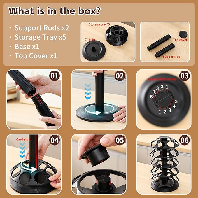 K Cup Holder, Coffee Pod Carousel Holder for 40 Keurig Pods, Also Fits Dolce Gusto Capsules, 360° Rotatable Coffee Pod Storage Organizer, New Modern Design for Home Office Counter