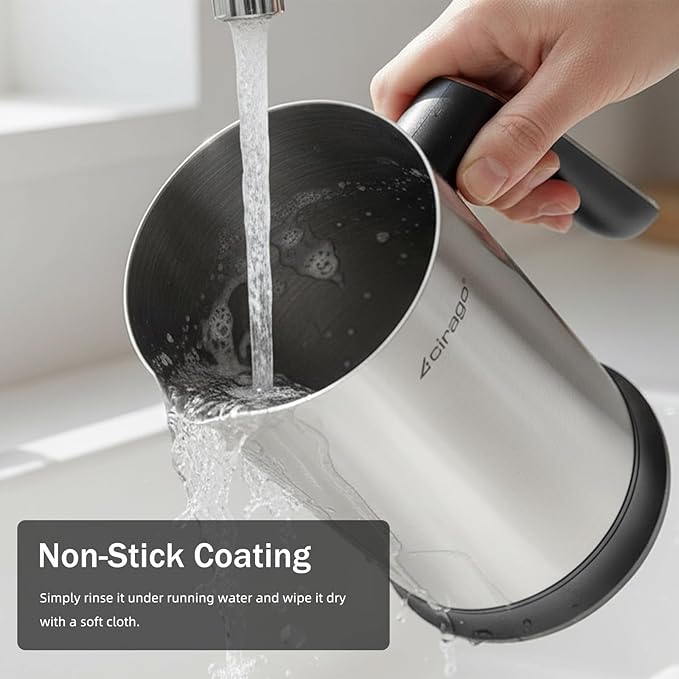 CIRAGO Milk Frother 4 in 1 Electric Milk Steamer Automatic Hot & Cold Foam Maker and Milk Warmer for Latte, Cappuccinos, Macchiato, Hot Chocolate Milk