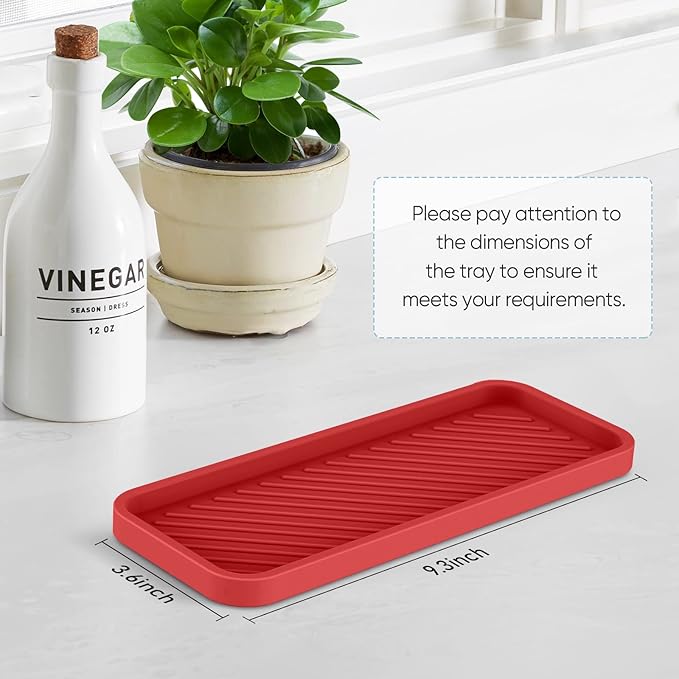 EG-SIPRO Kitchen Sink Organizer Tray,Sponge Holder for Kitchen Sink Bathroom Counter Tray Sponge Caddy Silicone Soap Holder for Soap dispenser, Bottle, Dishwashing Accessories(2-pack)