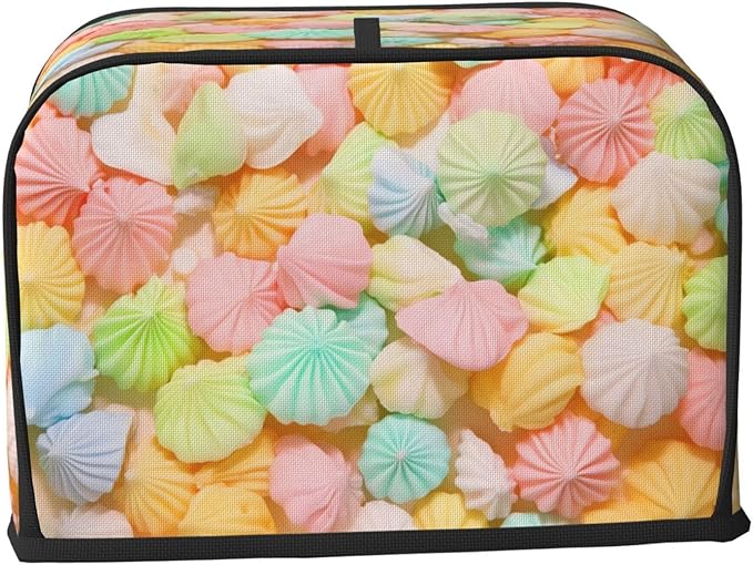 Cute Candy Gummy Toaster Cover 2 Slice, Cute Country Bread Machine Cover, Washable Toaster Kitchen Small Appliance Cover Stain Resistant,with Top Handle