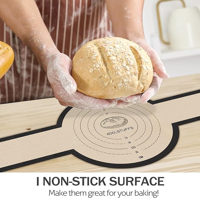 Silicone Bread Sling for Dutch Oven, 2 PCS Non-Stick & Easy Clean Reusable Silicone Bread Baking Mat with Long Handles, Easy to Transfer Sourdough Bread (Oval and Round, Black)
