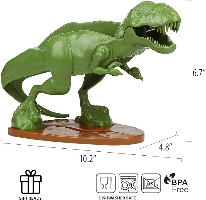 Tacosaurus Rex Dinosaur Taco Holder and Nachosaurus Nacho and Snack Dish Set