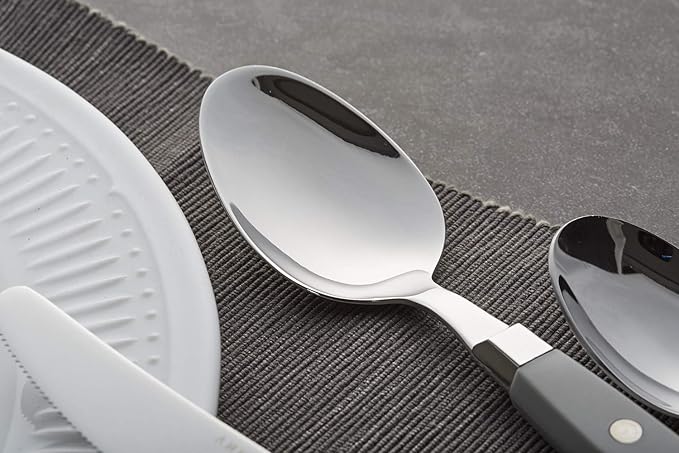 ANNOVA Silverware Set, Retro/Rivet Colorful Stainless Steel Tableware Kitchen Flatware Set Utensils, Includes Dinner Knives, Forks, Spoons, Salad Forks & Dessert Spoons (Gray, 20 Pieces)