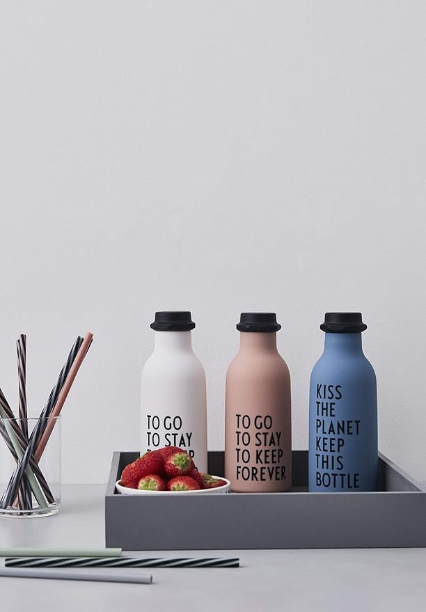 Design Letters To Go Water Bottle 17 Oz | Vintage Drinking Bottle Unbreakable | Milk Container Shape Bottle Leakproof, BPA/BPS Free, Drop Safe | Drinking Jar Bottles for Kid, Adult| Titan Water Bottle