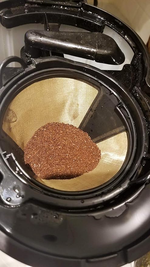 NRP Classic #4 Gold-tone Coffee Filter Universal for Cuisinart Coffeemaker 8-12 cup Cone shape with oval rim Permanent Filter