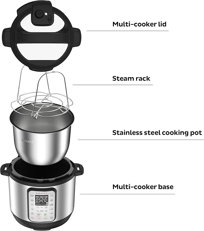 Instant Pot Duo Plus 9-in-1 Electric Pressure Cooker, Slow Cooker, Rice Cooker, Steamer, Sauté, Yogurt Maker, Warmer & Sterilizer, Includes App With Over 800 Recipes, Stainless Steel, 3 Quart